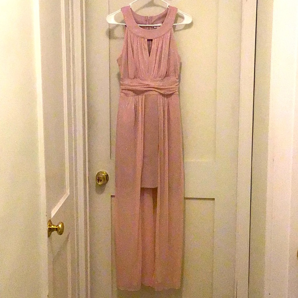 Elegant Glittery Light Pink Dress